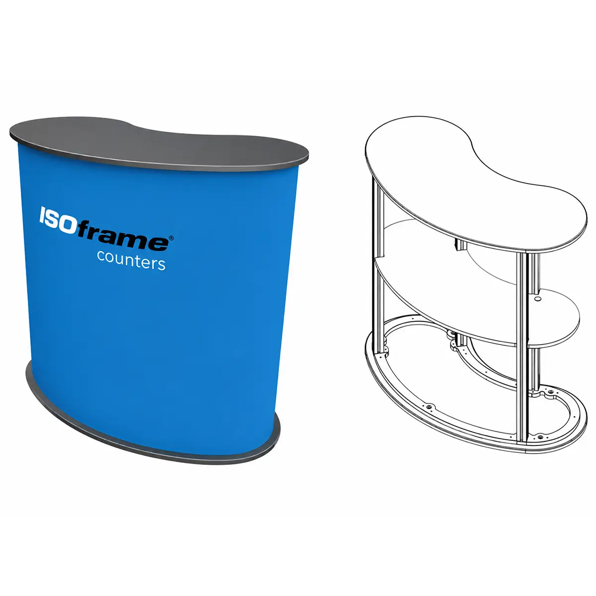 Kidney-shaped counter – Counters and tables