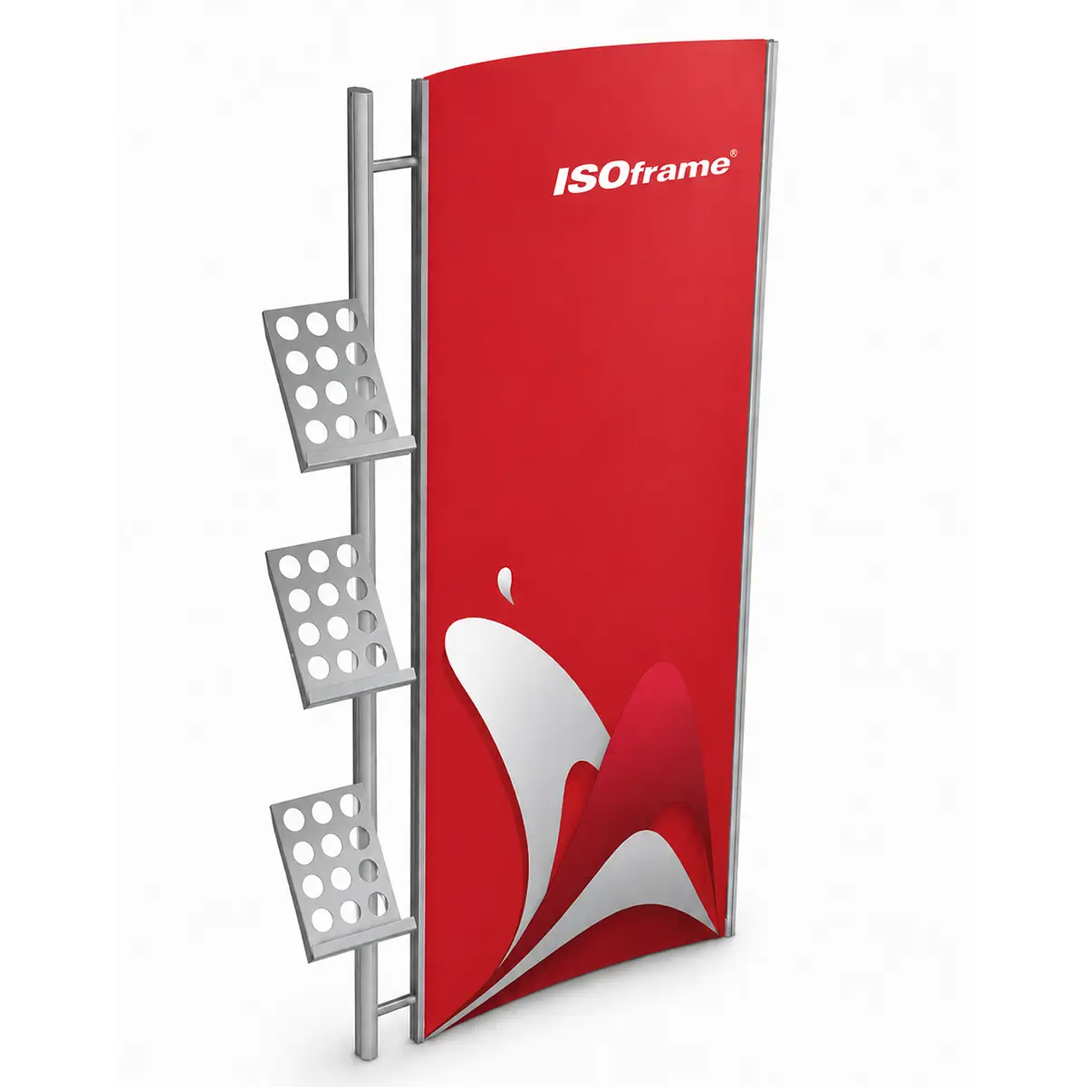Offset oval post with literature holder – Shelves and literature holders