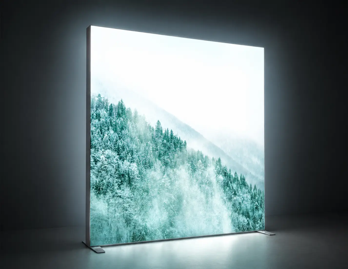 ISOframe Lightbox jako samostatně stojící světelná stěna