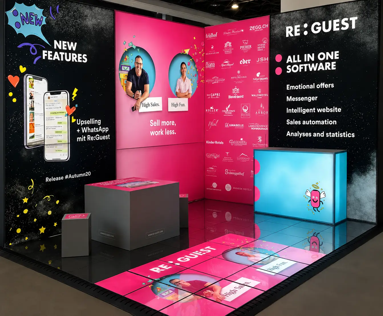 Stand-ON flooring with custom print matched to the stand graphics