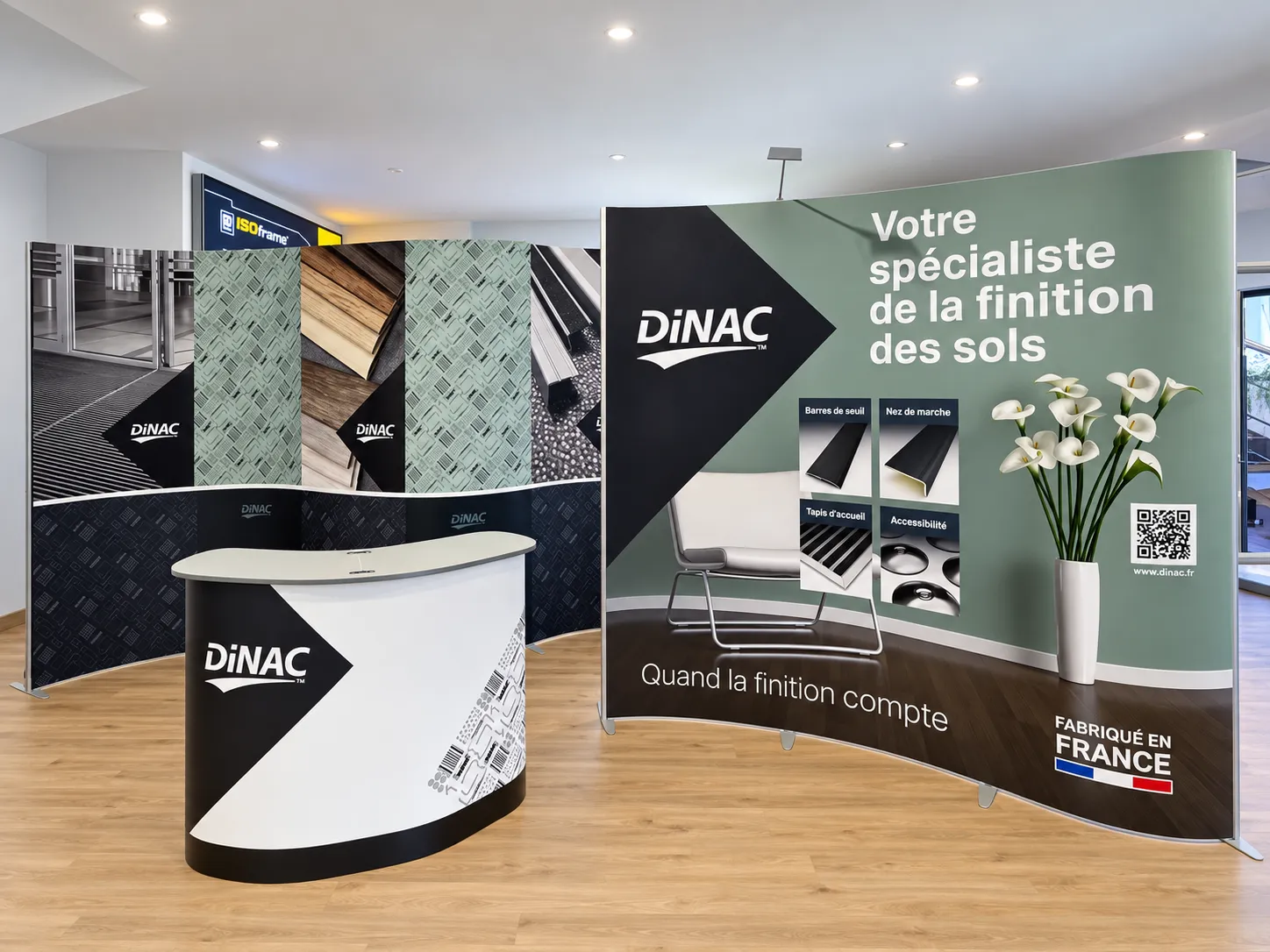 Výstavní stánek ISOframe Wave pro Dinac