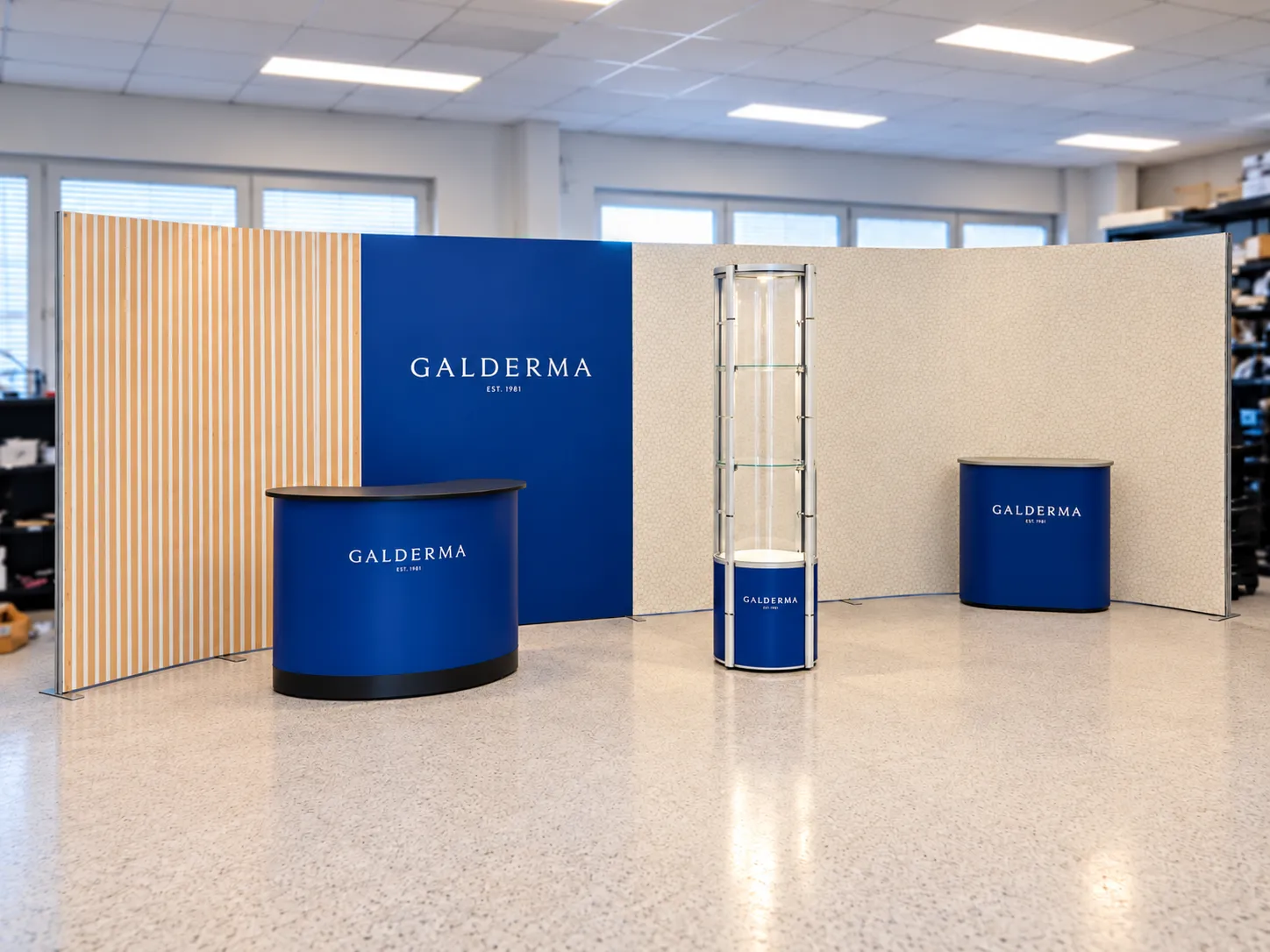 Výstavní stěna ISOframe Wave pro Galderma