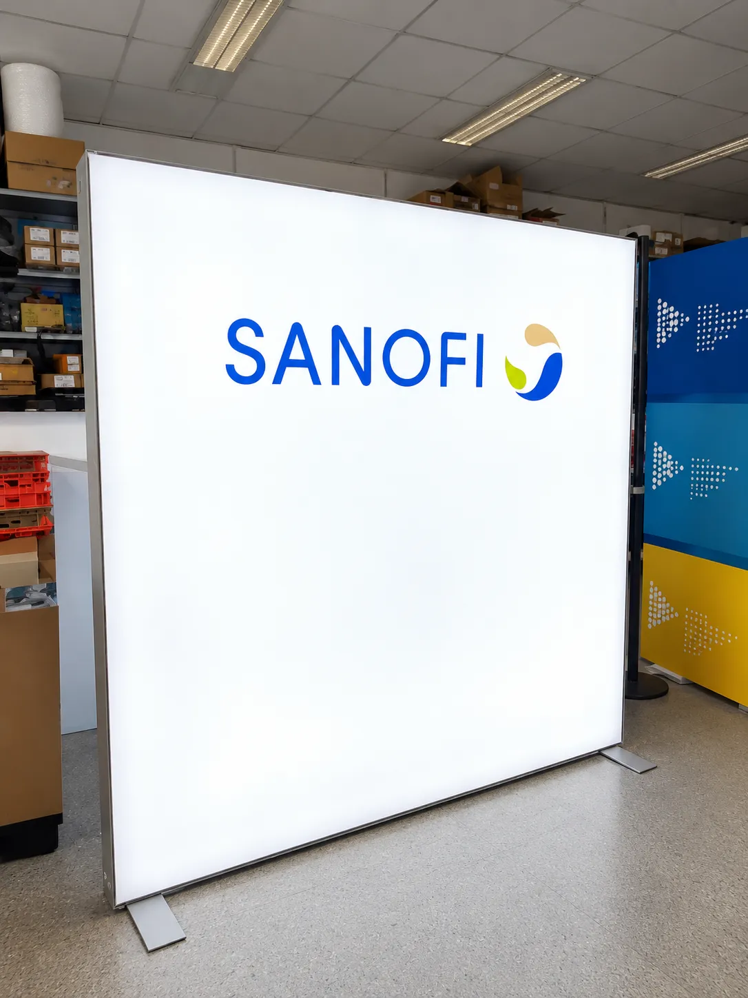 Podsvícená sestava Lightbox pro Sanofi